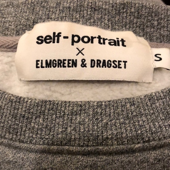 Self-Portrait X Elmgreen & Dragset Printed Sweatshirt Grey Small - Picture 2 of 7